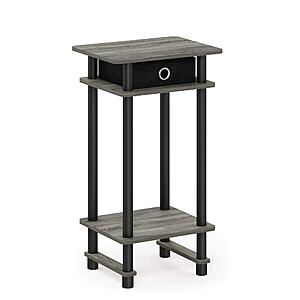 Furinno Turn-N-Tube Tall End Table, French Oak Grey/Black/Black $  11.96 + Free Shipping w/ Prime or on $  35+