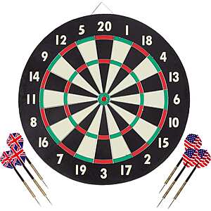 Dart Board Game Set with Six 17 g Brass Tipped Darts $  11.99 + Free Shipping