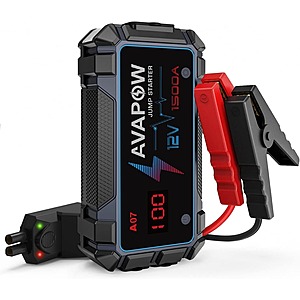 AVAPOW 1500A 12800mAh 12V Portable Jump Starter (up to 7L Gas/5.5L Diesel Engine) $  28.79 + Free Shipping