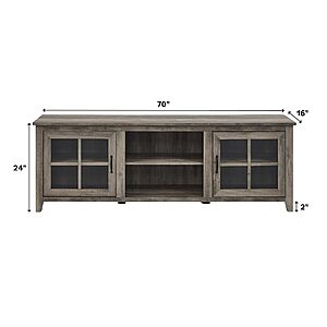 Walker Edison Portsmouth Classic 2 Glass Door TV Stand for TVs up to 80" Grey Wash $144.10