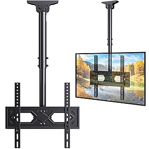 MountFTV 6 Adjustable Height Setting Ceiling TV Mount for 26-70 inch TVs (Holds up to 110lbs) $17.99 + Free Shipping w/ Walmart+ or $35+