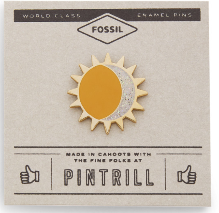 Fossil Pintrill Modern & Magic Sun + Moon Pin $4 + Free shipping