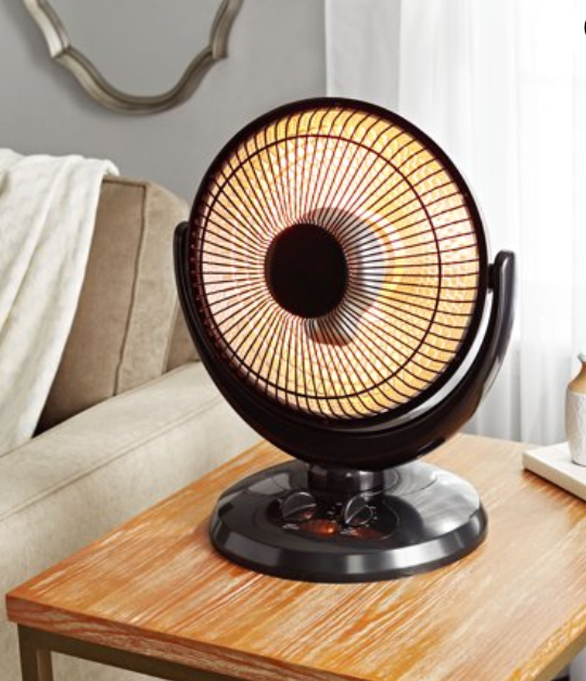 Mainstays Infrared Oscillating Dish Heater (Black) $30.64 + Free store pickup at Walmart