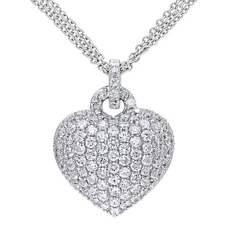 Sam's Club Members: 3.47 CT. Created White Sapphire Heart Pendant in Sterling Silver $65 + Free shipping