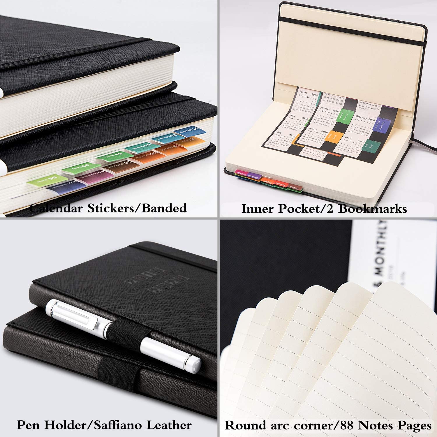 2020 Weekly/Monthly Planner Saffiano Leather (Black) $10 + Free shipping w/ Prime or $25+