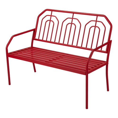 Mainstays Ardenne Outdoor High-Back Steel Bench (Red) $57 + Free shipping