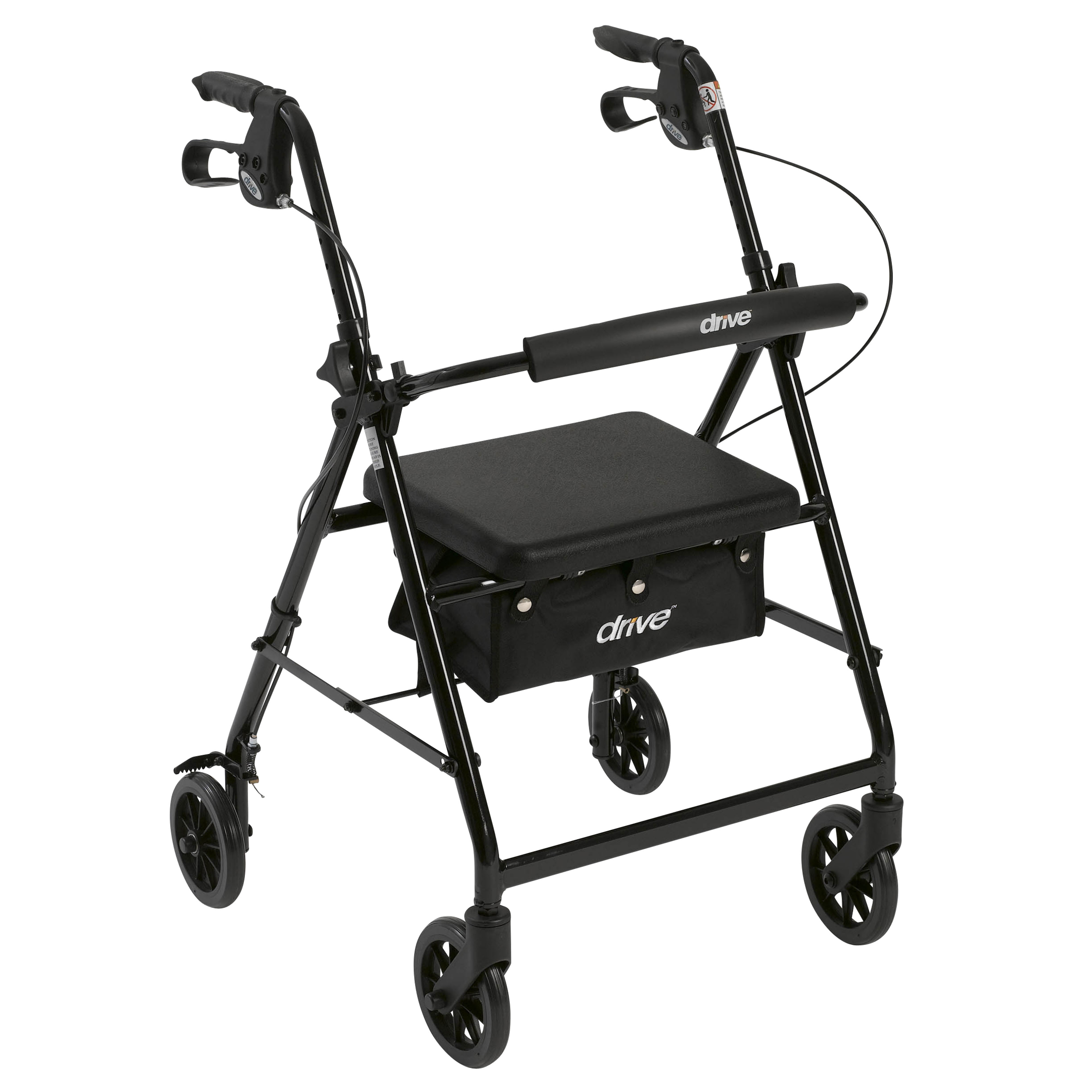 Drive Medical Rollator Rolling Fold-up Walker with Back Support & Padded Seat (black)  $43.65 + Free shipping