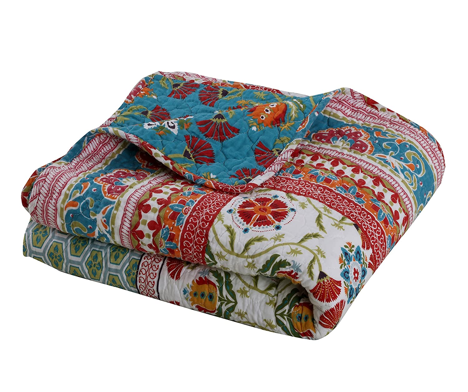 60" x 50" Greenland Home Thalia Multi-colored Quilted Cotton Throw $39 + Free shipping