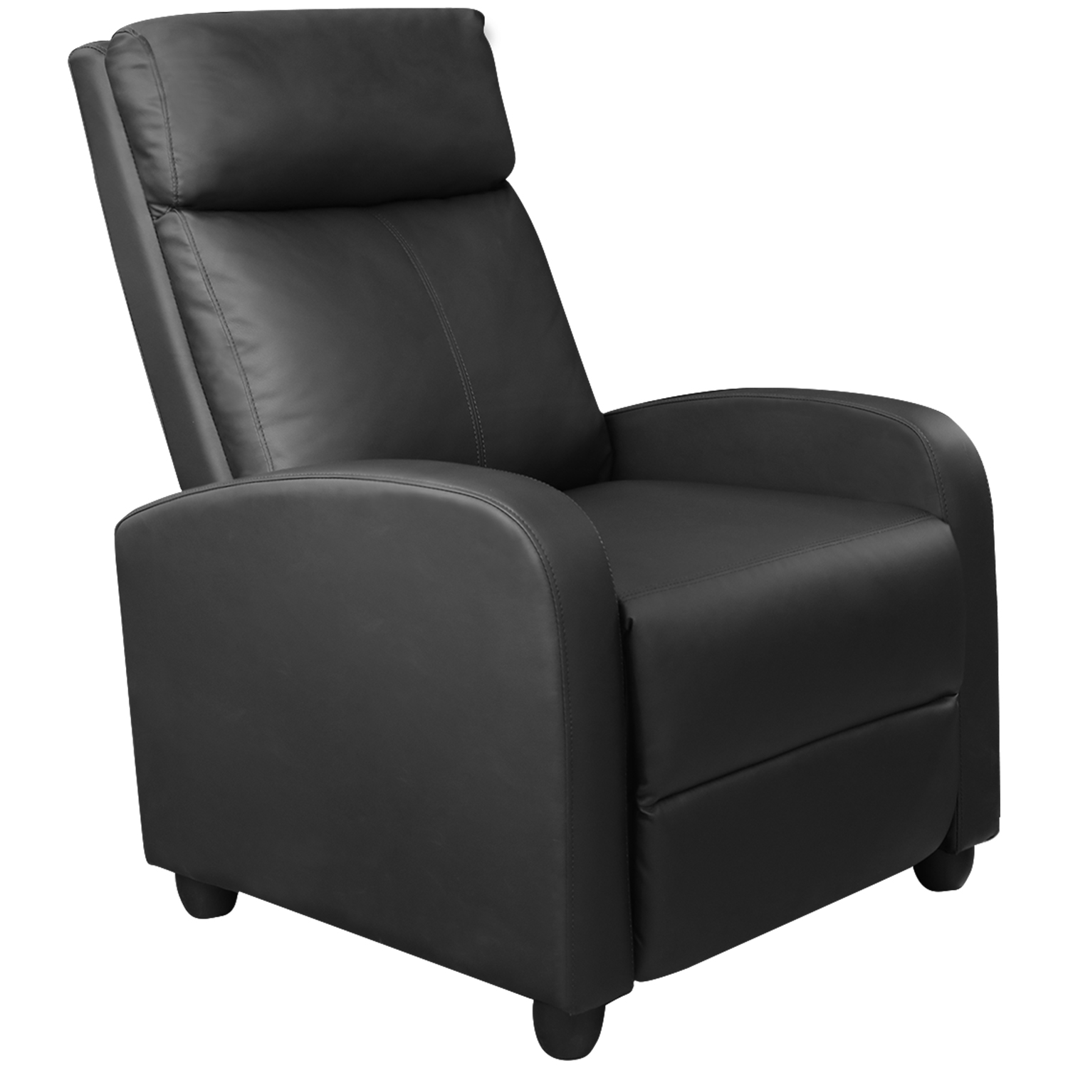 Walnew Single Massage Recliner, Black Faux Leather $119 + Free shipping