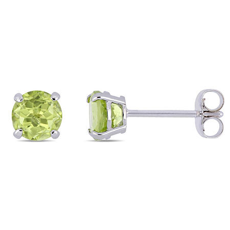 Sam's Club Members: 1.12 CT. T.G.W. Peridot Stud Earrings in 14k White Gold + Free shipping $64