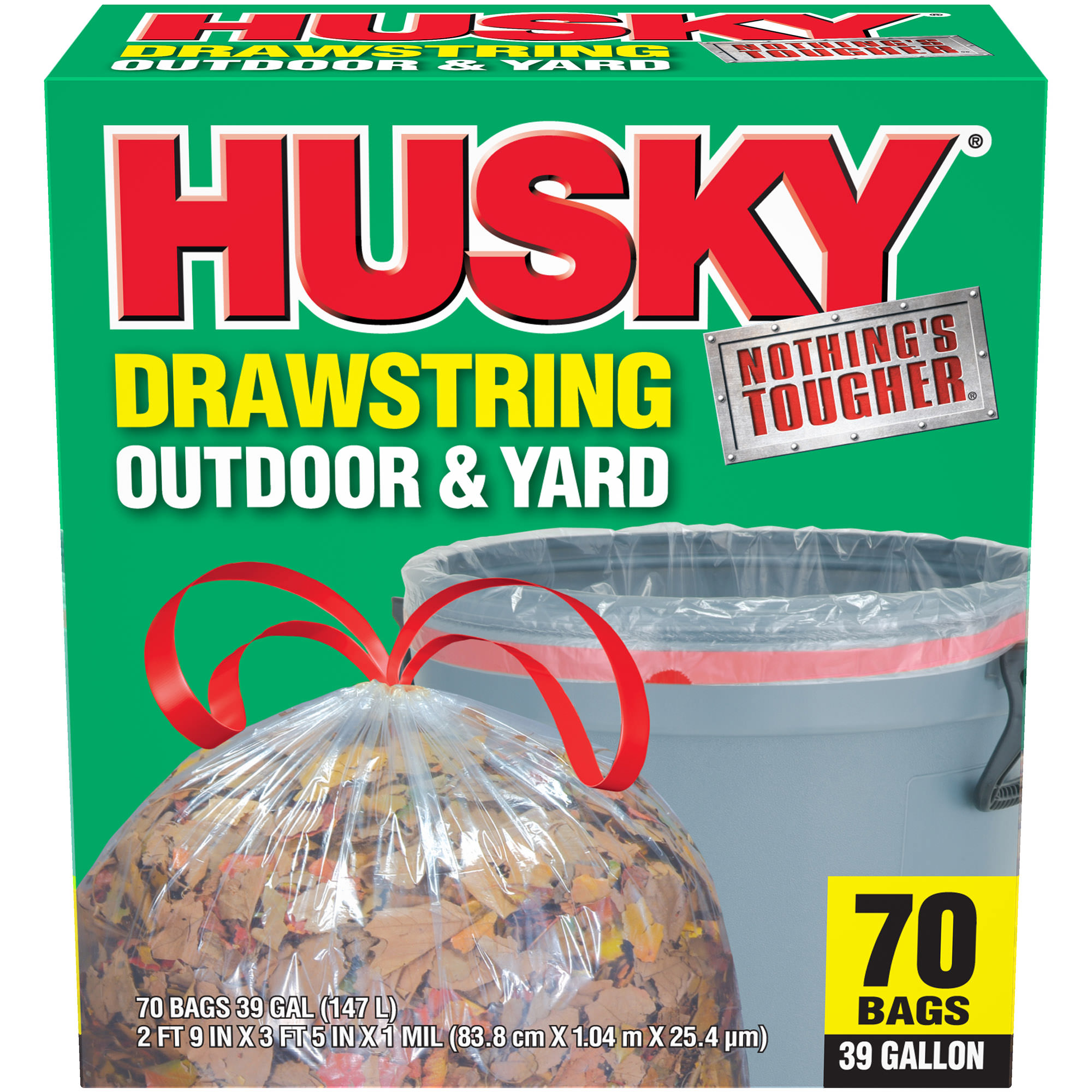 70 count Husky 39 Gal Drawstring Clear Yard Bag $15.14 + Free shipping w/ $35