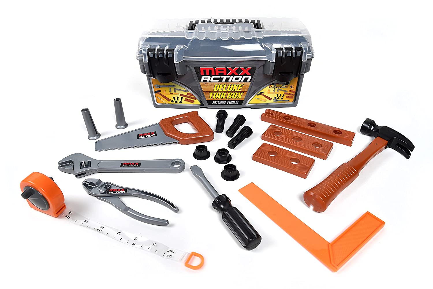 18-Pc Children's Deluxe Tool Box Construction Pretend Playset $9.45