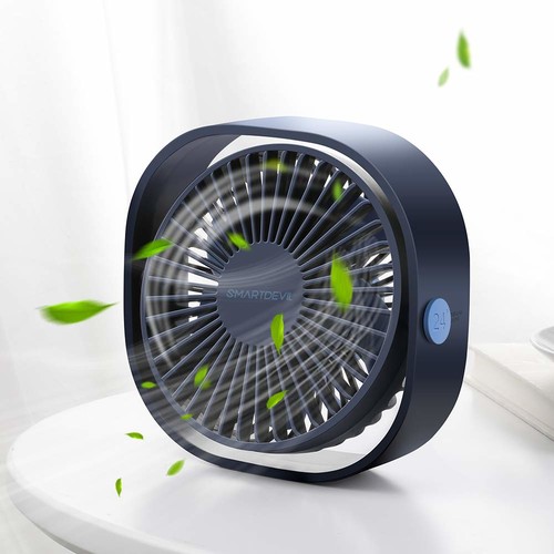 Small Personal USB Desk Fan,3 Speeds Portable Desktop Table Cooling Fan for $12.75