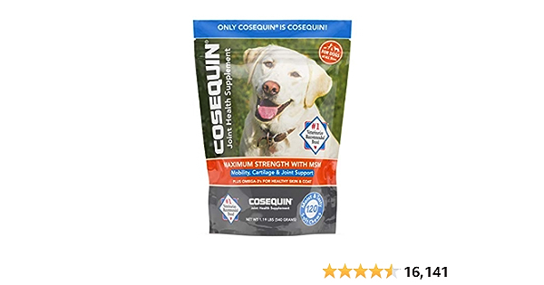Nutramax Cosequin Joint Health Supplement for Dogs - With Glucosamine, Chondroitin, MSM, and Omega-3's, 120 Soft Chews - $27.99