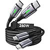 $4.83: 2-Pack 6' INIU USB C to USB C Cable, 240W  (Black) at Amazon