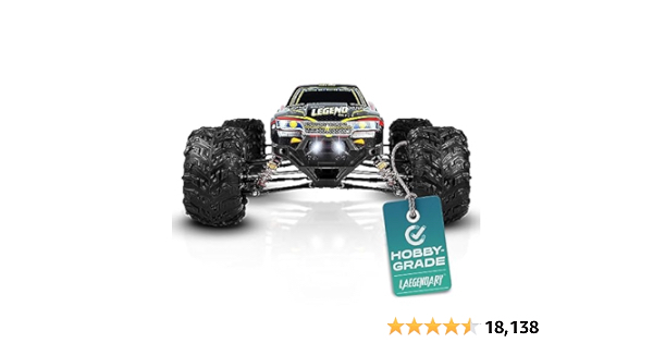 YMMV - LAEGENDARY Remote Control Car, Hobby Grade RC Car 1:10 Scale Brushed Motor with Two Batteries, 4x4 Off-Road Waterproof - $63.89