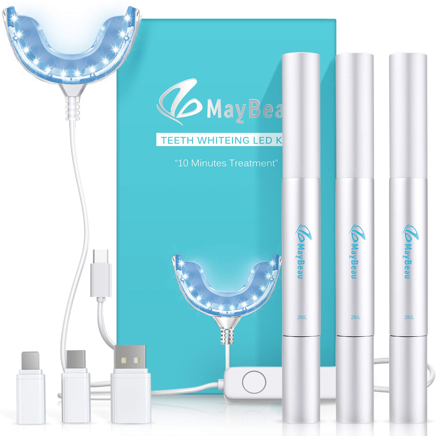 Teeth Whitening Kit with 24X LED Light,include 3 Teeth Whitening Pens with 35% Carbamide for $13.49+FS