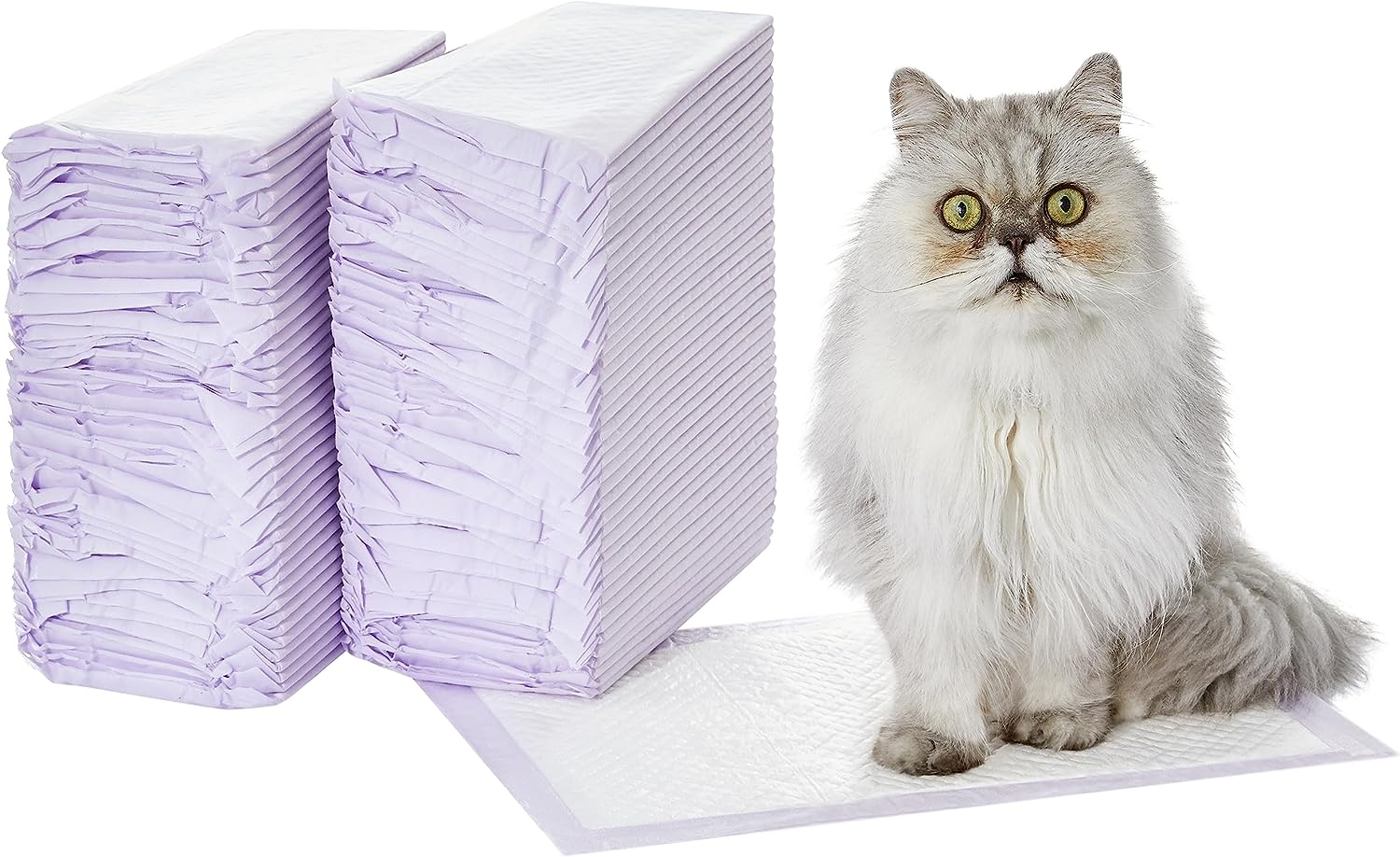 Amazon Basics Cat Pad Refills for Litter Box, Unscented, Pack of 80, Purple $14.26