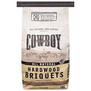 Cowboy 14lb Hardwood Briquets: Ideal for Charcoal Grills, Patio Solid Fuel, 14.65lb Product Weight - $5.99