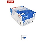 Staples Multipurpose Paper, 8.5&quot; x 11&quot;, 20 lbs., Bright White, 500 Sheets/Ream, 8 Reams(50% off) $27.99
