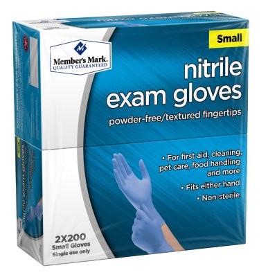 Sam's Club Members: Member's Mark Nitrile Exam Gloves (Assorted Sizes) :400count:  $13.96