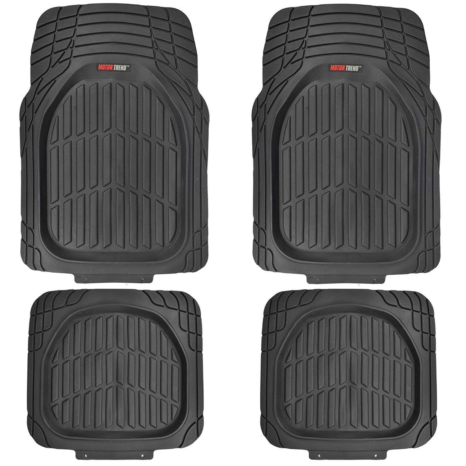 Motortrend Flextough Heavy Duty Rubber Floor Mats Black