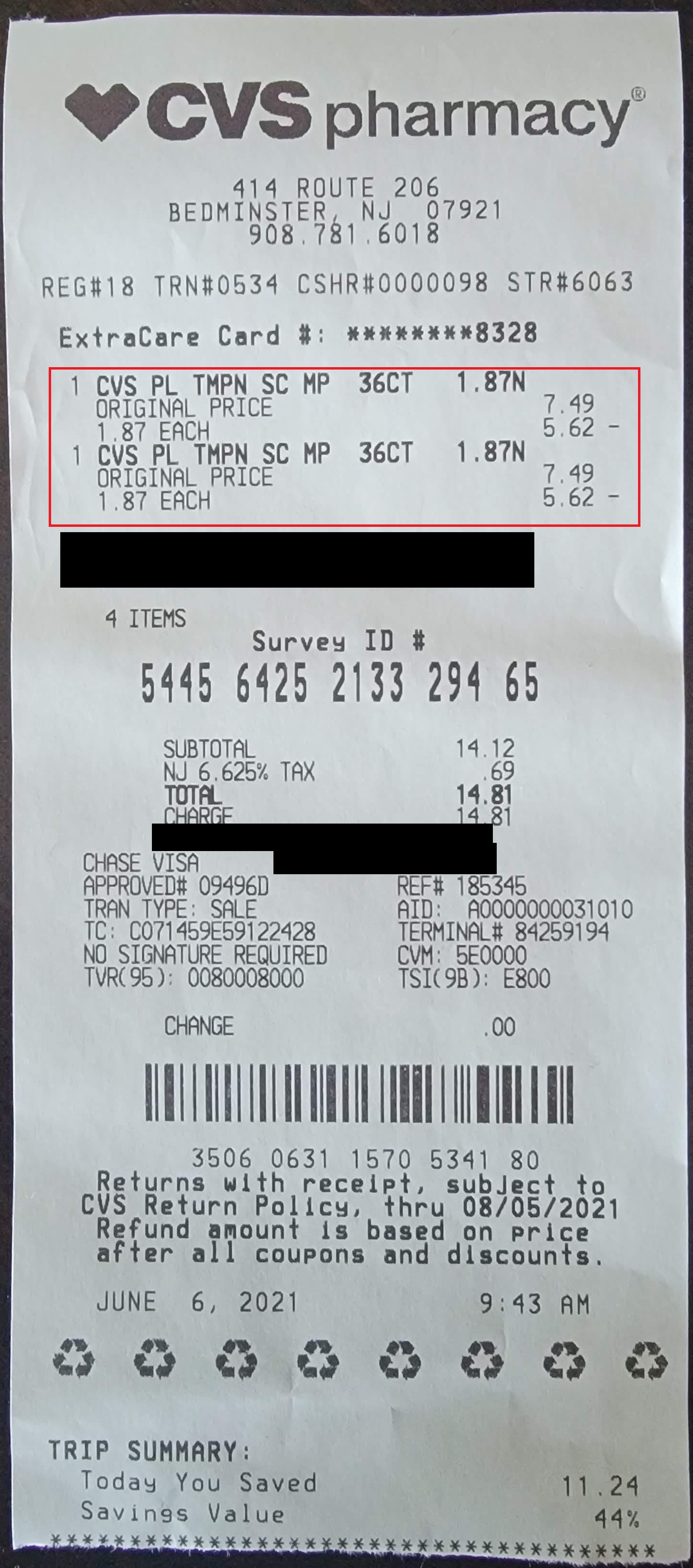 YMMV CVS 36count MultiPack Unscented Tampons 1.87/box