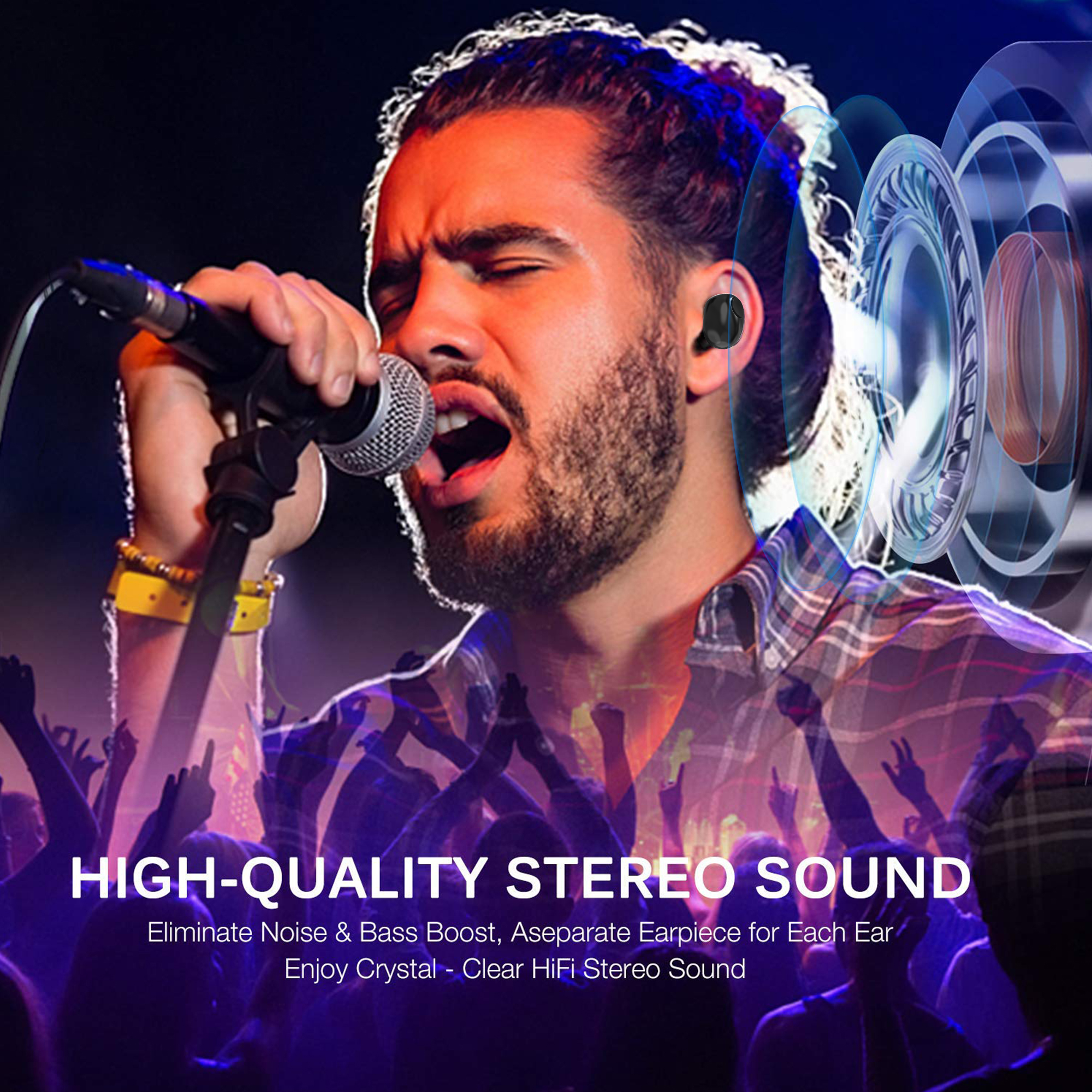 Bietrun Wireless 100 Cycle Playing Time IPX4 Sweatproof Deep Bass Bluetooth Earphones $9.99 + free shipping