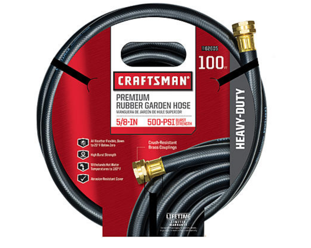 Craftsman 5/8 in. x 100 ft. Premium Rubber Garden Hose for $34.99