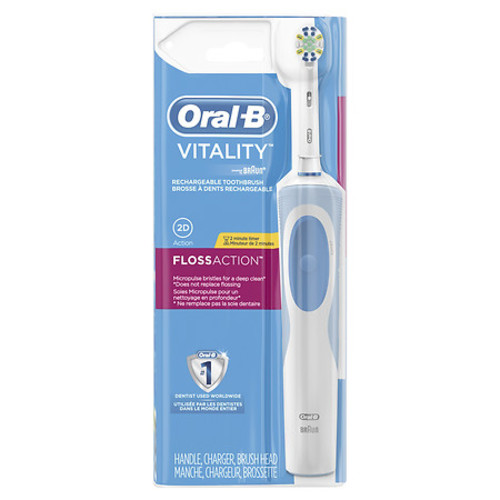 Walgreens has Oral-B Vitality FlossAction Rechargeable Electric Toothbrush w/ Automatic Timer  for $15.99 - $5 clippable coupon = $10.99. Free Store Pick Up
