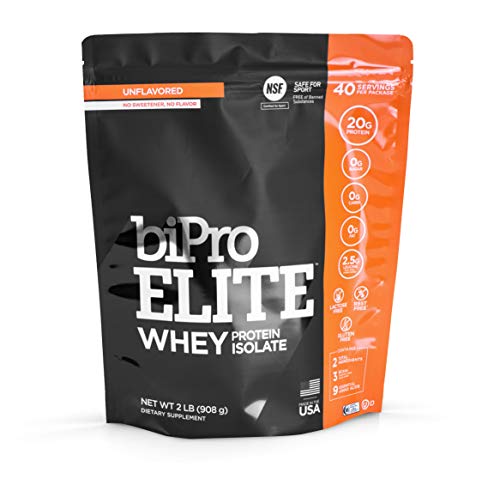 55% off. BiPro Elite Whey Protein Isolate, 2 Pounds,  unflavored or french vanilla $22.49