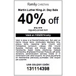 40%  off Online and In-Stores at Family Christian with Coupon inside