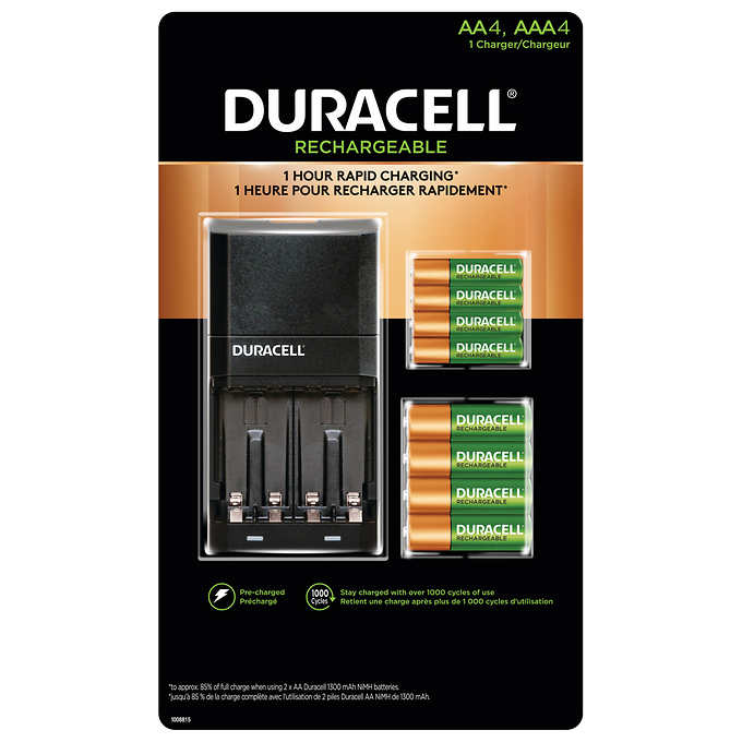 Duracell Ion Speed 4000 Rechargeable Battery Kit with 4 x AA Batteries and 4 x AAA Batteries $18.99