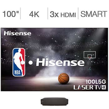 Hisense 100" - L5G Series - Ultra Short Throw Smart Laser TV Projector with ALR Screen� | Costco $1799