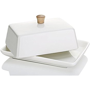 Dowan 8-inch Porcelain Butter Dish with Lid $5.10 with coupon + FS w/Prime