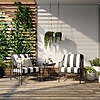 3-Piece Better Homes &amp;amp; Gardens Aubrey Outdoor Steel Stationary Chat Set w/ B&amp;amp;W Stripe Cushions $117 + Free Shipping