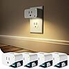 Linkind Matter Smart Plugs with Dusk-to-Dawn Night Lights (4-Pack)