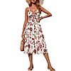 Angashion Women's Cutout Midi Sundress with Adjustable Straps and Pockets