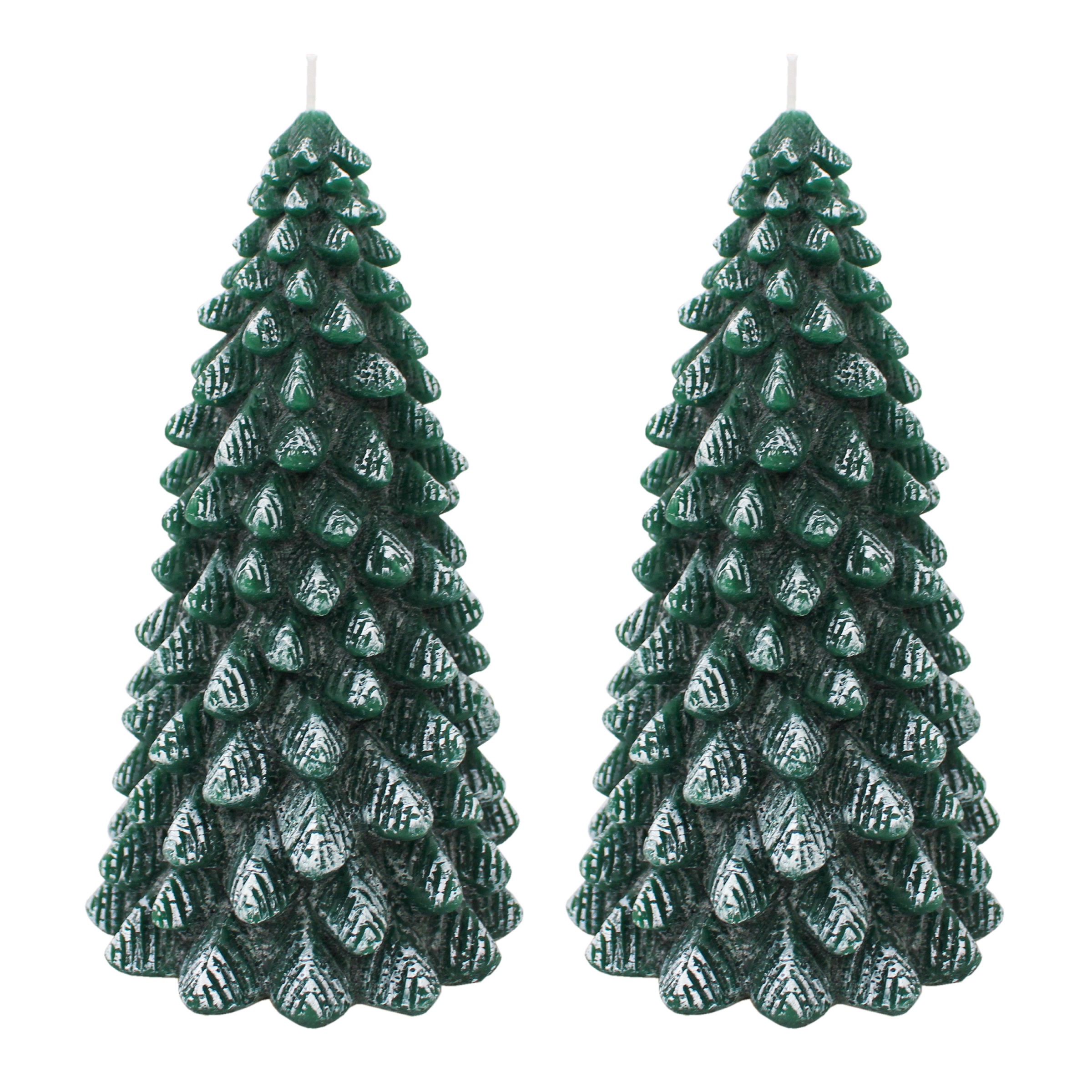 2Pack Holiday Time Figural Christmas Tree Candles Metallic Gold or