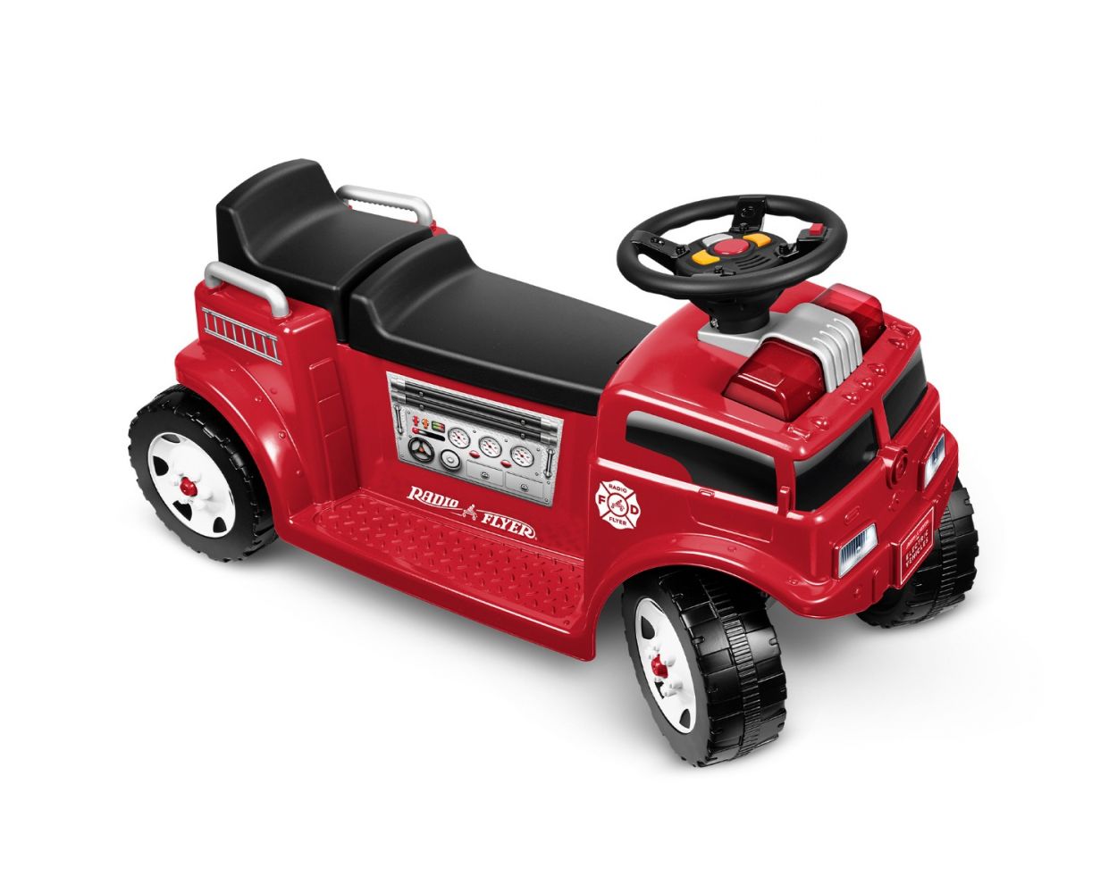 6V Radio Flyer Toddler Ride-On Toys w/ Lights & Sounds: 2-Seater Fire Truck $60 + Free Shipping