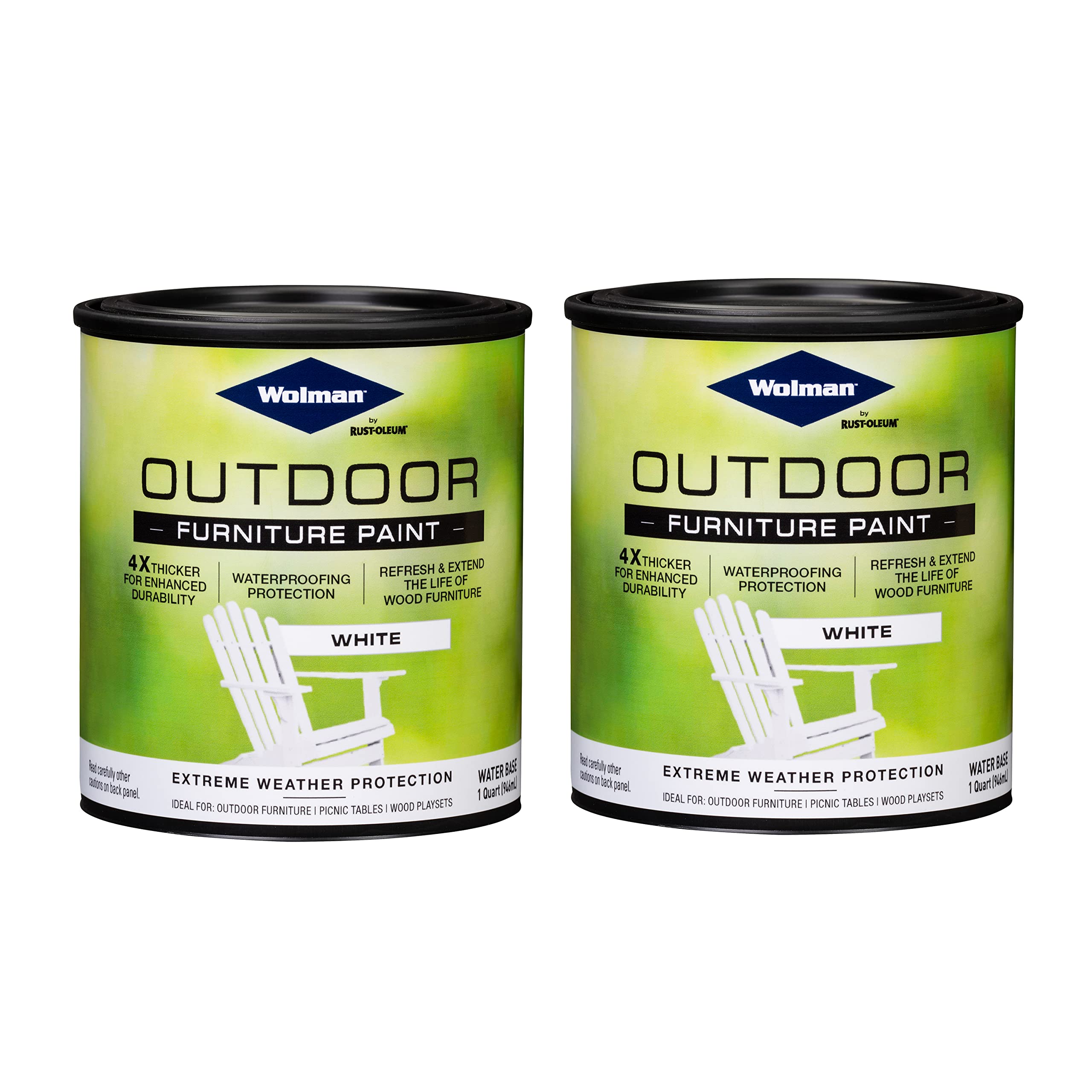 2-Count Quart Wolman Outdoor Furniture Paint by Rust-Oleum (White, 360352) $17.94 ($8.97 each) + Free Shipping w/ Prime or on $25+