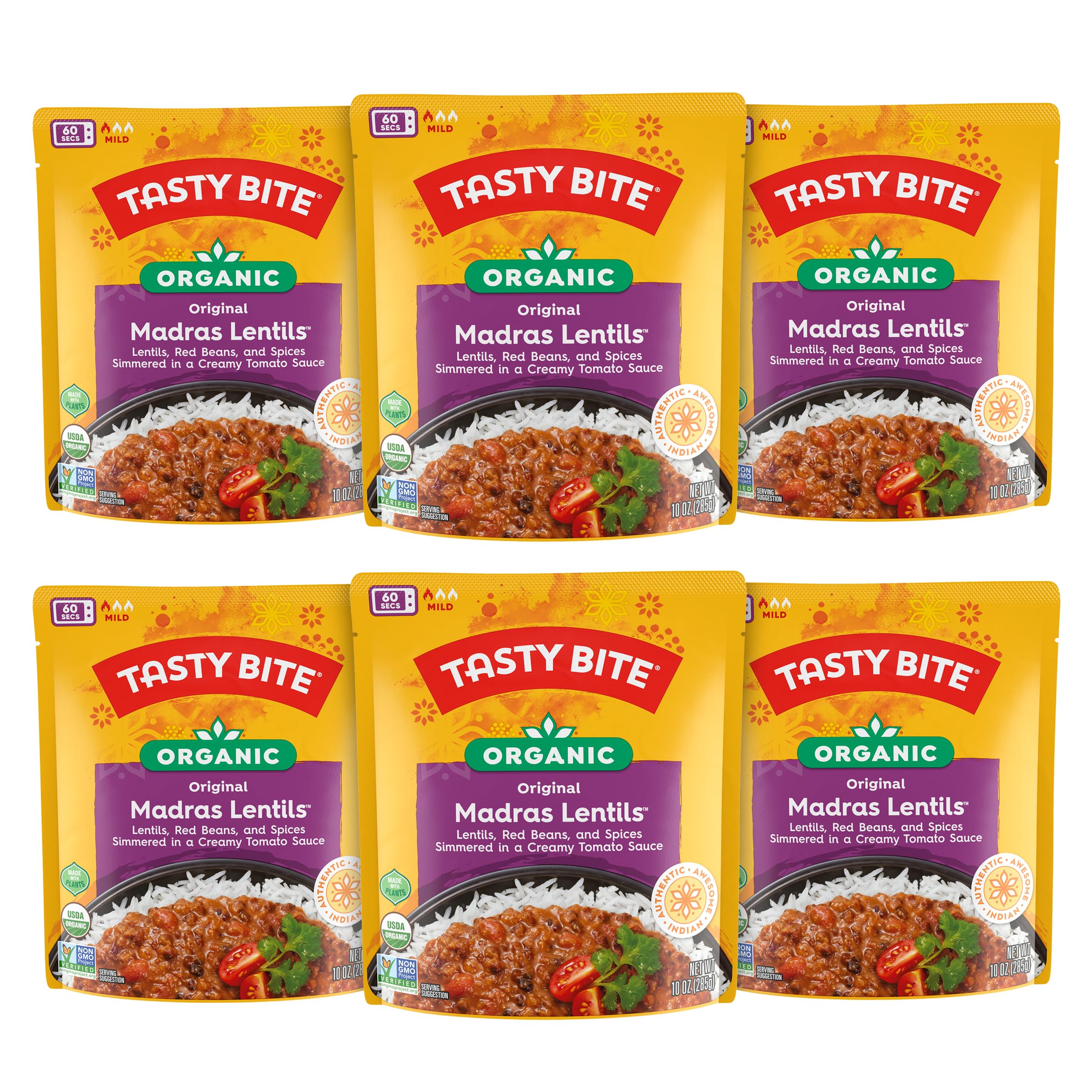 6-Count 10-Oz Tasty Bite Organic Indian Madras Lentils, Microwaveable Ready to Eat Entree $15.15 + Free Shipping w/ Prime or on $25+