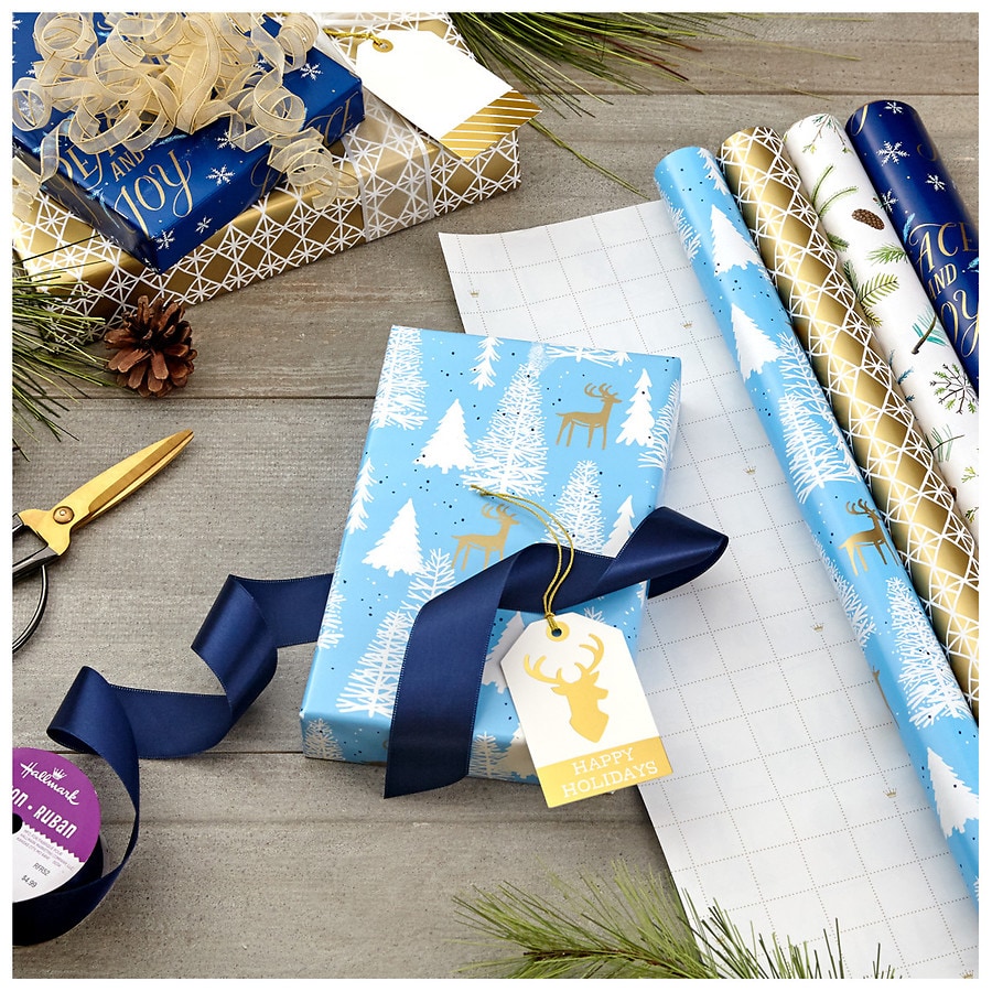 4 Rolls Hallmark Holiday Wrapping Paper $8 49 NFL MLB Hallmark