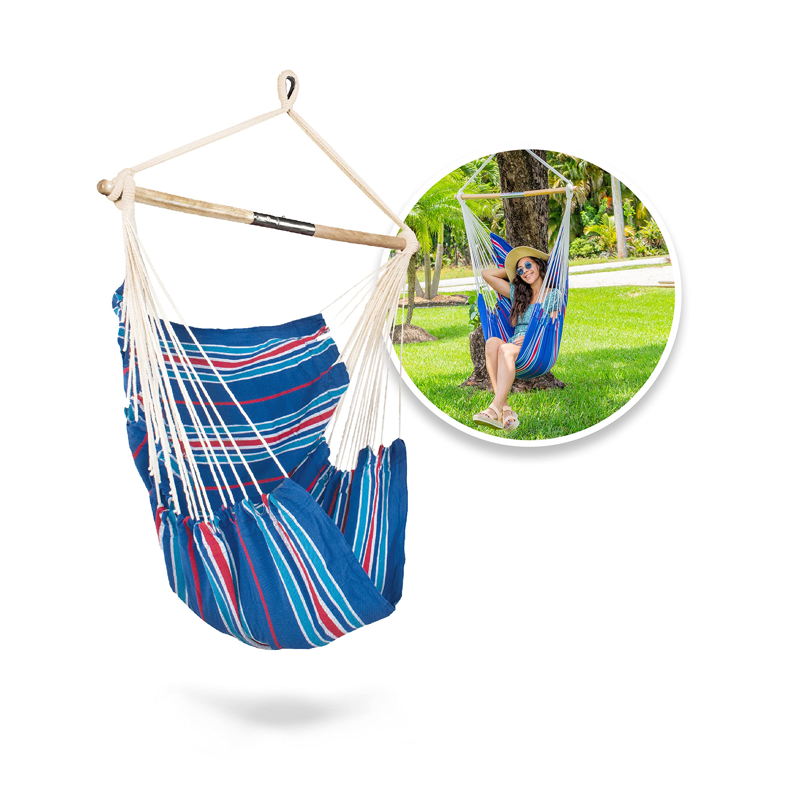 Bliss Hammocks Indoor/Outdoor Collapsible Hammock Chair w/ Bag (Patriotic Stripe) $10.46, More + Free Shipping w/ Prime or on $25+