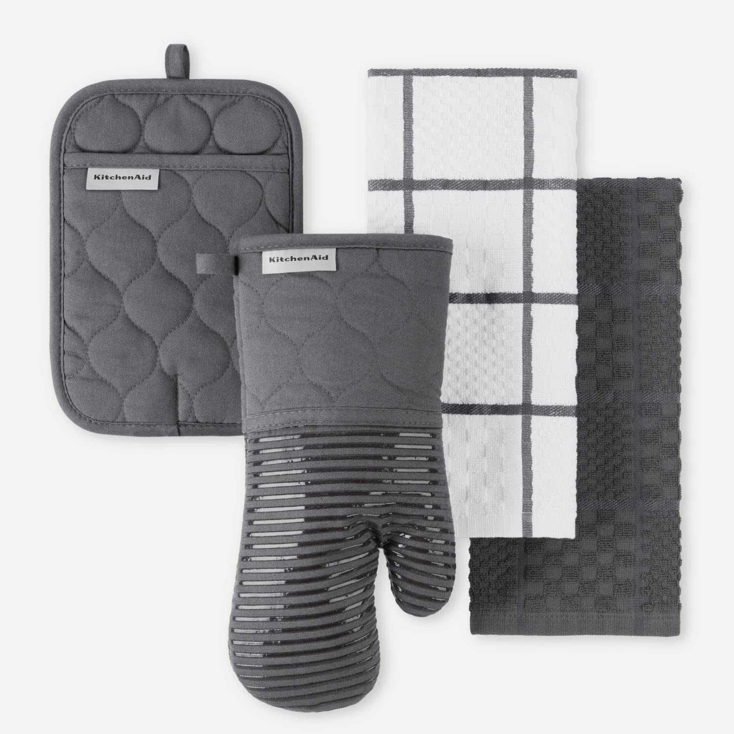 4-Piece KitchenAid Onion Quilt Kitchen Towels, Oven Mitt & Potholder Set (Charcoal Grey) $16 + Free Shipping w/ Prime or $35+