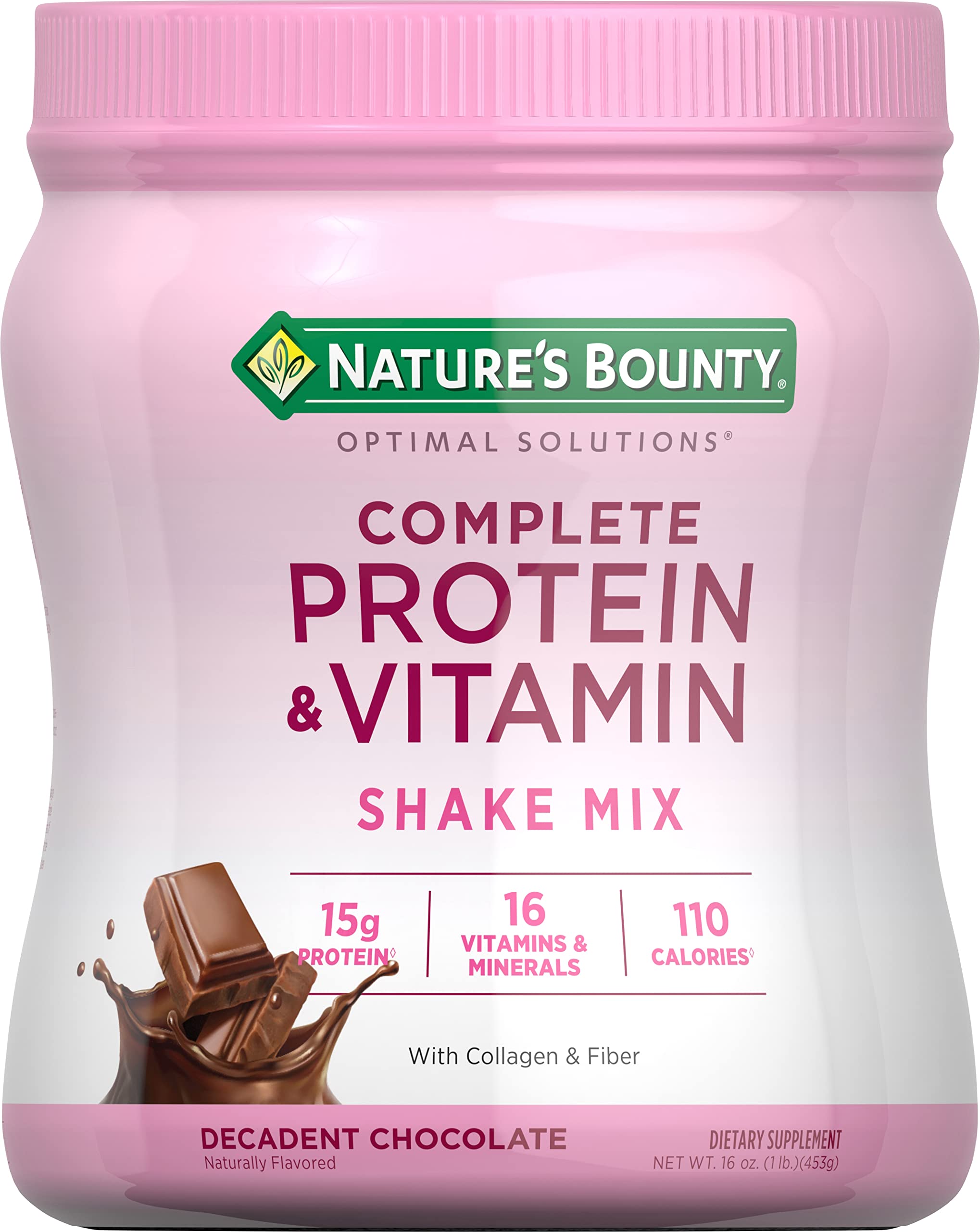 2-Count 1-Lb Nature's Bounty Complete Protein & Vitamin Shake Mix w/ Collagen & Fiber (Decadent Chocolate) $12.64 ($6.32 each) w/ S&S + Free Shipping w/ Prime or on $35+