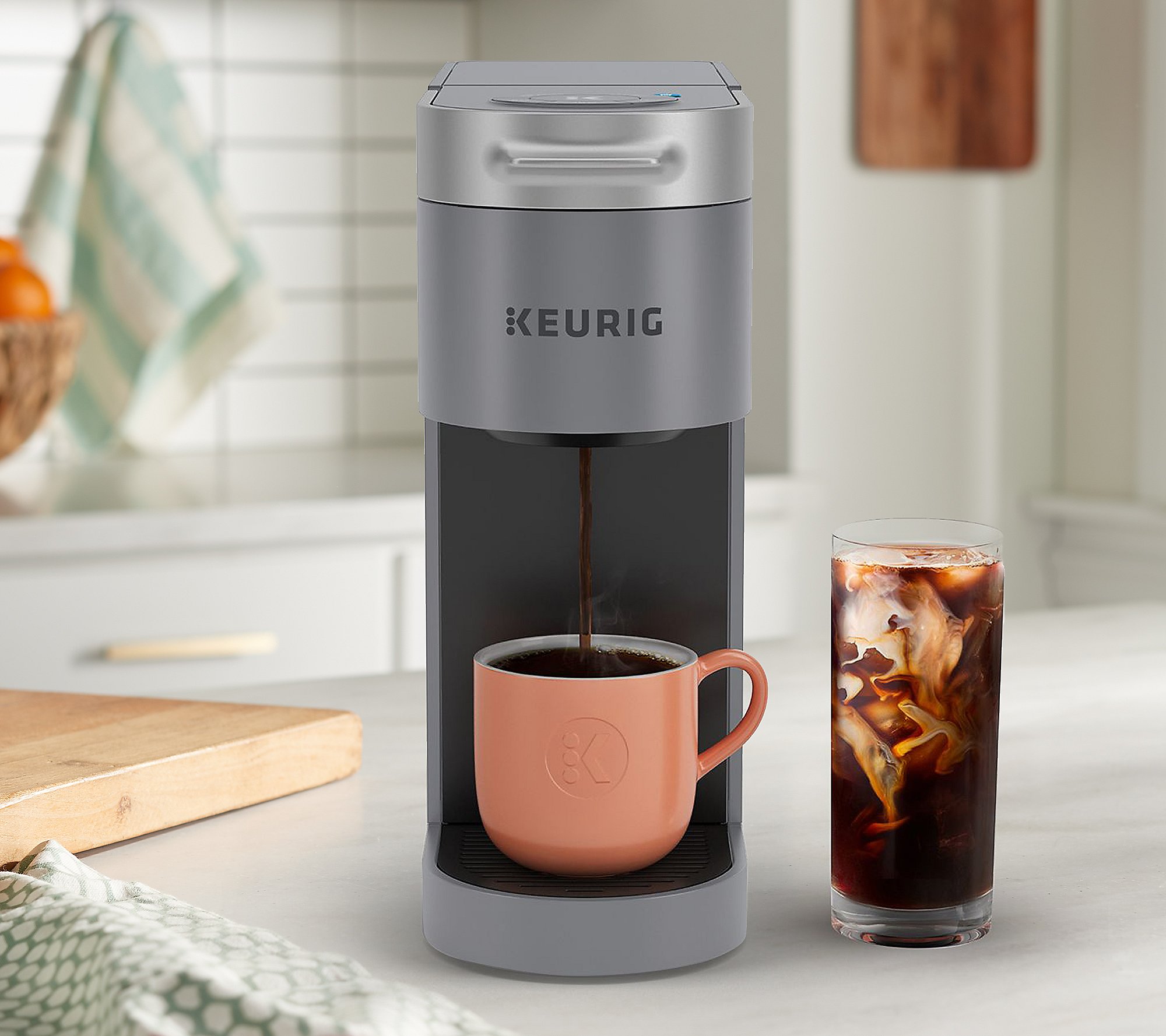 New QVC Customers: Keurig K-Slim + ICED Single Serve Coffee Brewer (Grey or Blue) $49.98 + Free Shipping