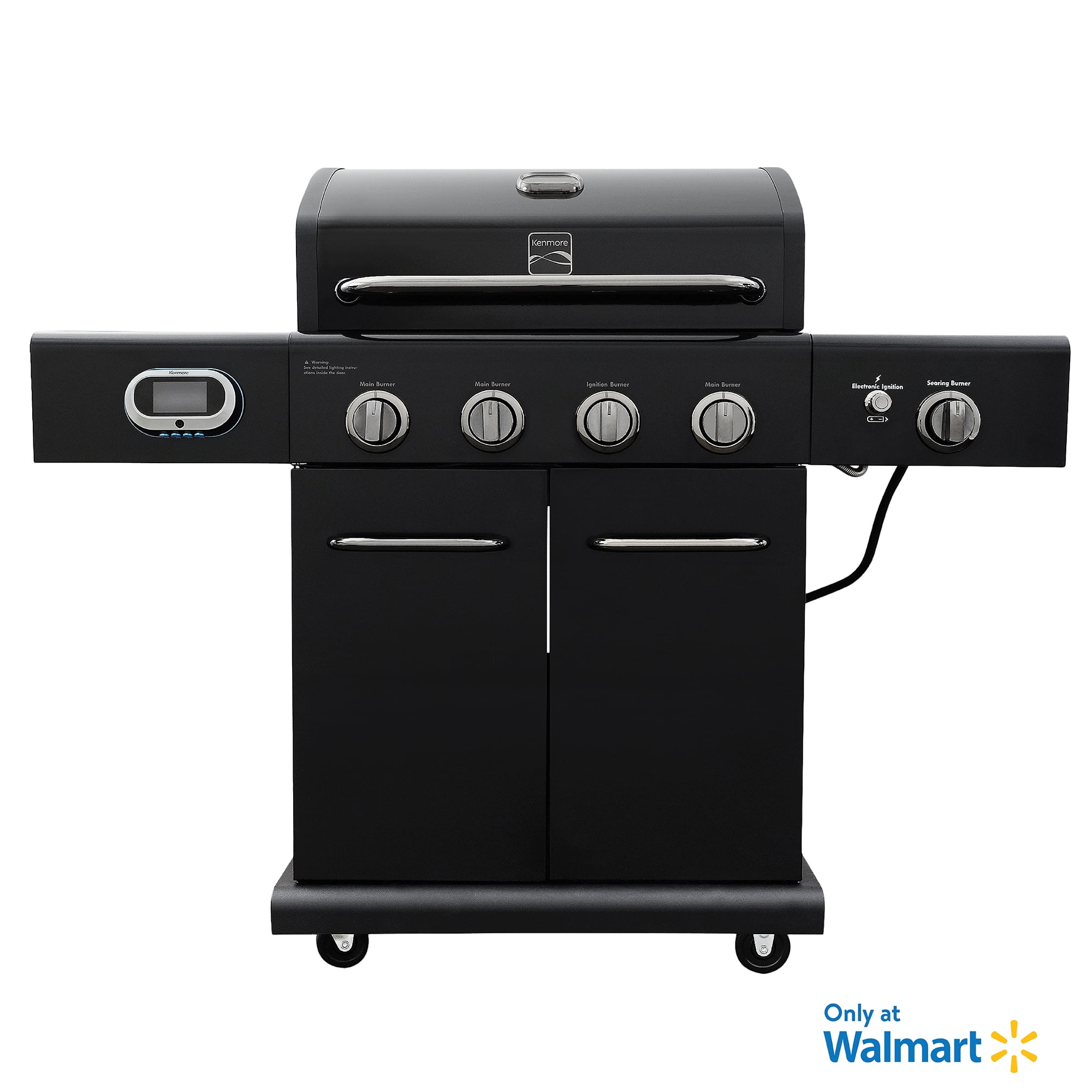 Kenmore 4 Burner Smart Gas Grill w Side Searing Burner Black
