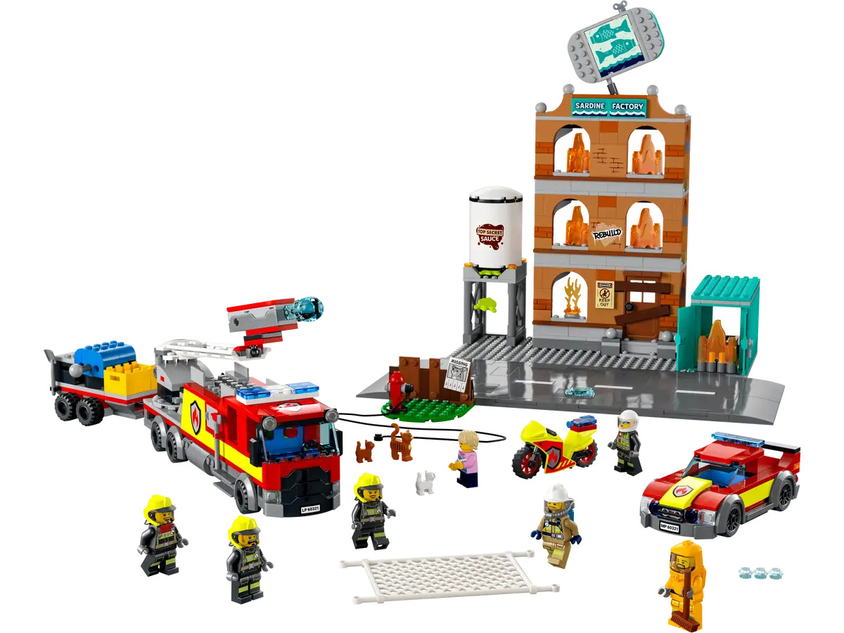 LEGO: 766-Piece City Fire Brigade (60321) + 118-Piece Halloween Fun Pack (40608) $79.99 + Free Shipping