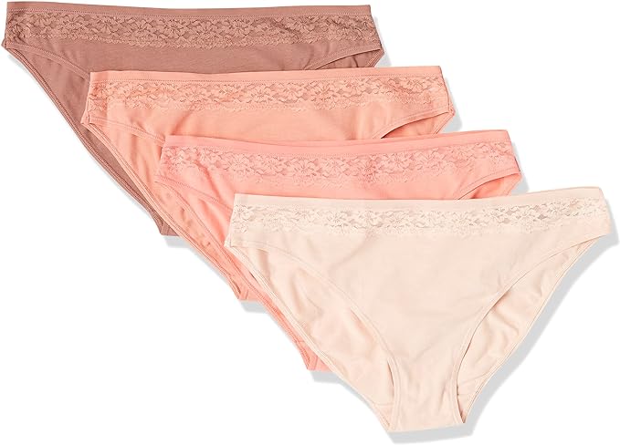 4-Count Amazon Essentials Women's Cotton & Lace Underwear: S Bikini $4, M Thong $4.50, L Hipster $6.50 & More + Free Shipping w/ Prime or on $35+